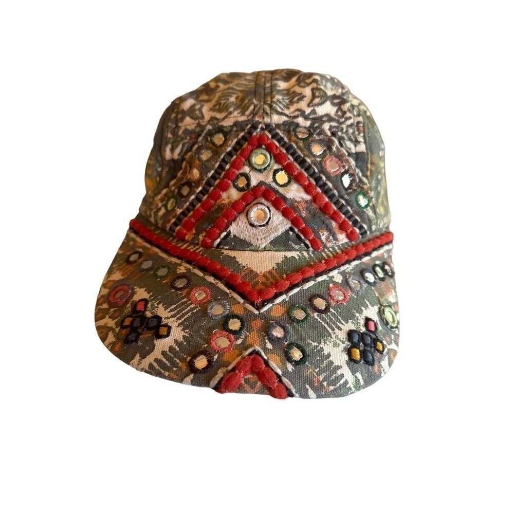 Eoote‎ Embellished Tribal Print Green Orange